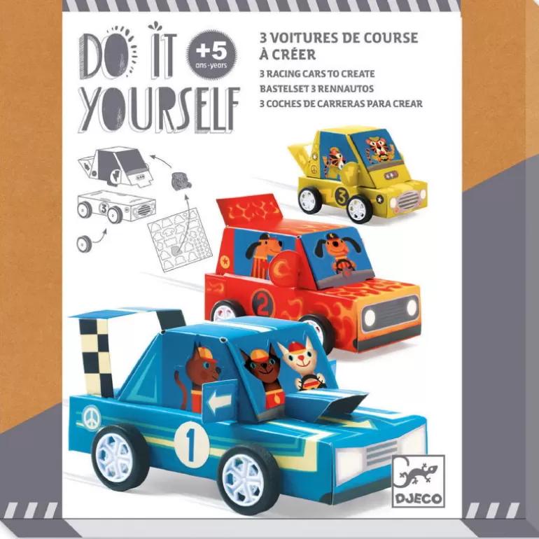 Djeco Paper Toys<3 Voitures De Course A Creer "Grand Prix" Diy 7932