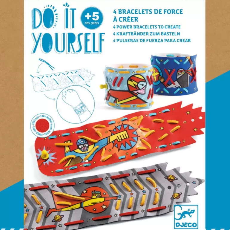 Djeco Décoration Enfants<4 Bracelets De Force A Creer "Super Pouvoirs" Diy 7978