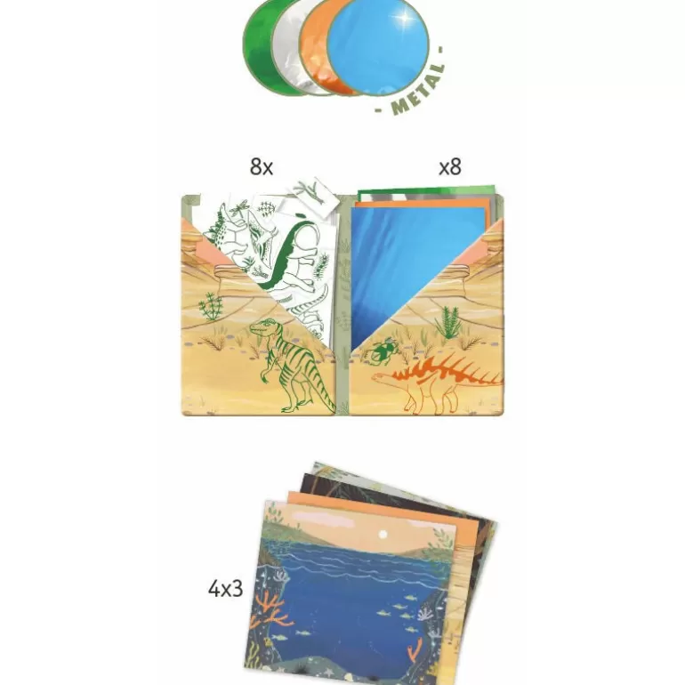 Djeco Artistic Djeco<Artistic Patch Metal "Dinosaures" 9463