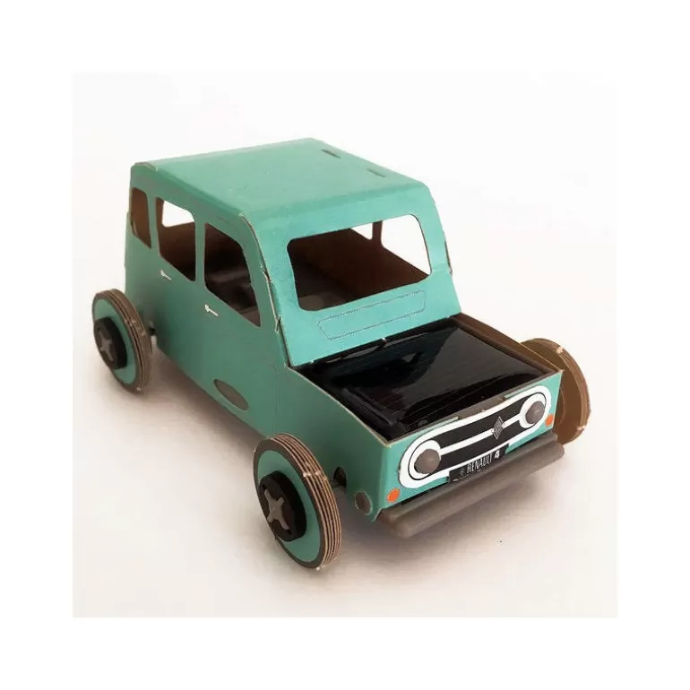 LITOGAMI Litogami, Petits Jouets Solaires<Autogami Renault 4L Bleu Turquoise, Voiture Solaire