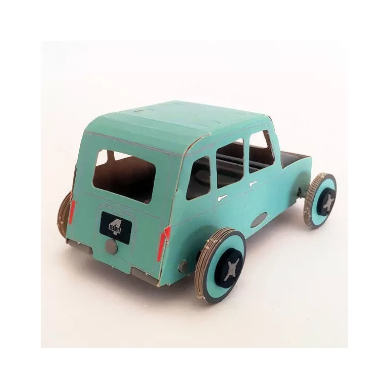 LITOGAMI Litogami, Petits Jouets Solaires<Autogami Renault 4L Bleu Turquoise, Voiture Solaire