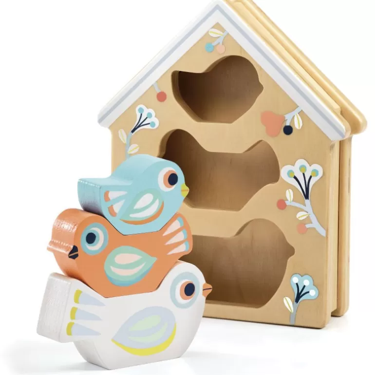 Djeco Jouets À Encastrer, Jouets À Empiler<Babybirdy, Boite A Formes Et Oiseaux A Empiler 6123
