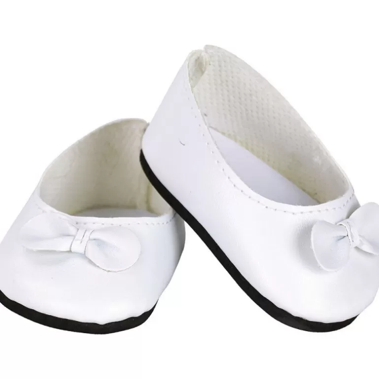 Petitcollin Poupées, Peluches<Ballerines Blanches Avec Noeud Pour Poupées De 28 Cm