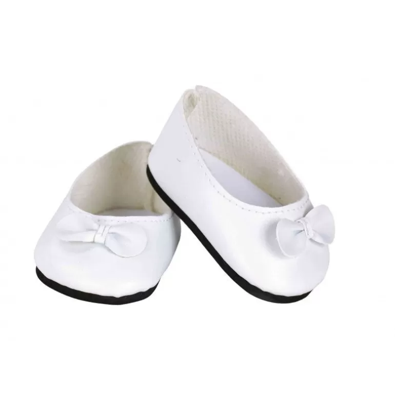 Petitcollin Poupées, Peluches<Ballerines Blanches Avec Noeud Pour Poupées De 39 A 48 Cm