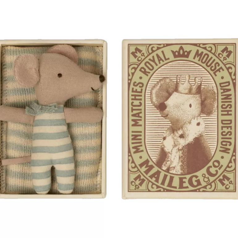 Maileg Maison De Poupee En Bois<Bebe Souris Garcon Dans Sa Boite