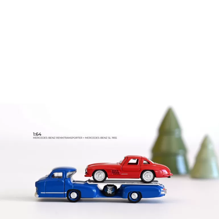 NOREV Jouets Garage, Voitures<Camion Mercedes Transporteur + Mercedes 'Papillon' 1955