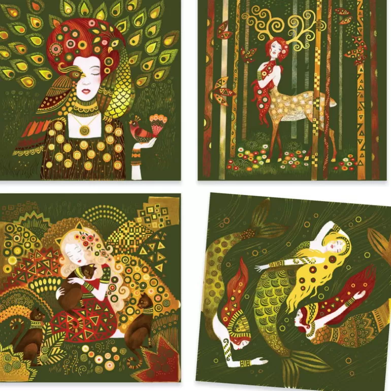 Djeco Djeco Inspired By<Cartes À Gratter "Golden Muses" 9374 Inspired By Gustav Klimt