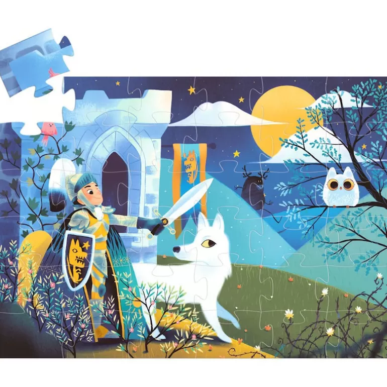 Djeco Puzzle Djeco<Chevalier De La Pleine Lune, Puzzle 36 Pcs Silhouette 7237