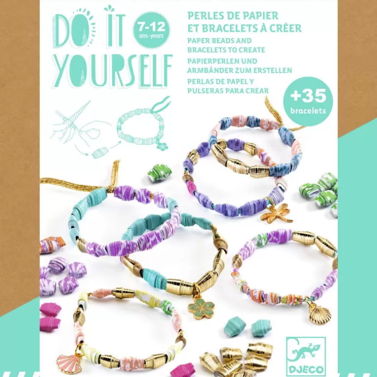 Djeco Perles, Savons, Bougies<Chics Et Dores Perles De Papier Et Bracelets A Creer Diy 7972