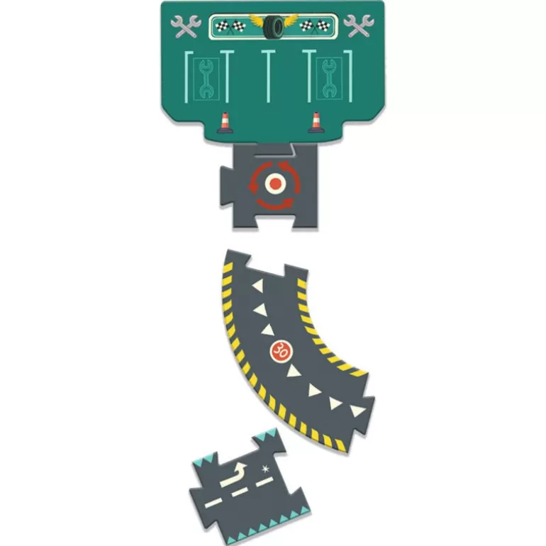 Djeco Puzzle Djeco<Circuit De Routes Geant "City Circuit" Crazy Motors 5497
