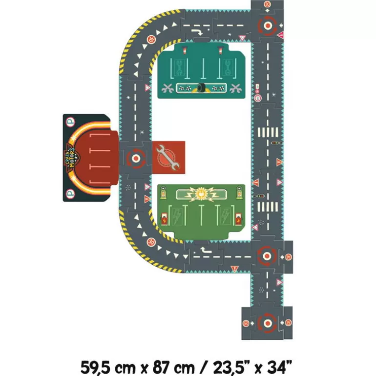 Djeco Puzzle Djeco<Circuit De Routes Geant "City Circuit" Crazy Motors 5497