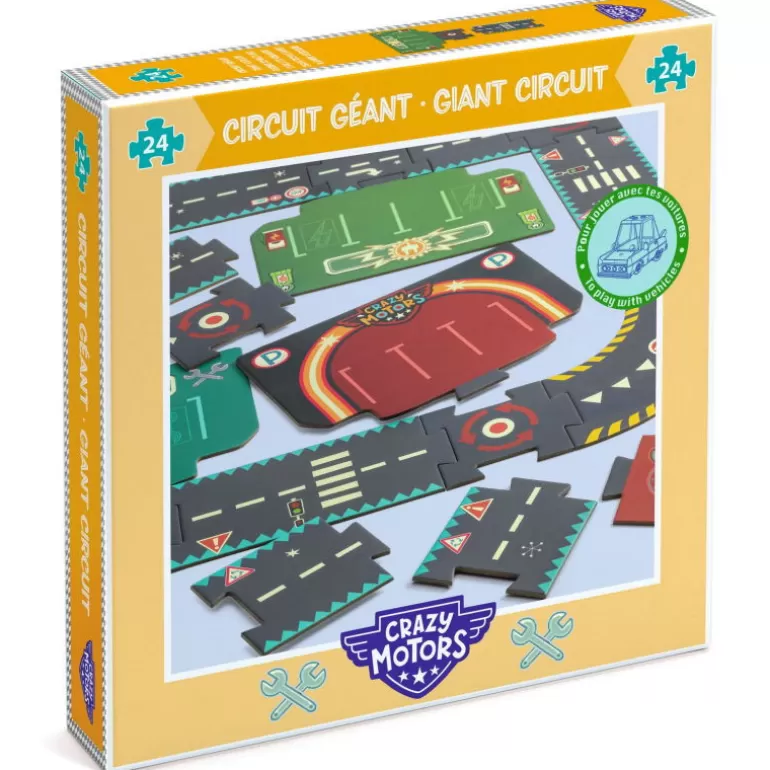 Djeco Puzzle Djeco<Circuit De Routes Geant "City Circuit" Crazy Motors 5497