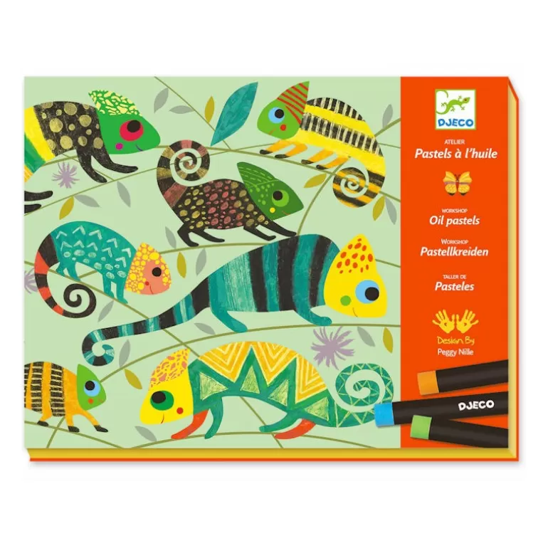 Djeco Dessin, Peinture, Coloriage<Coffret Atelier Pastels A L'Huile 'Jungle Coloree' 8618