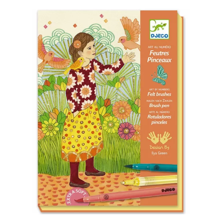 Djeco Dessin, Peinture, Coloriage<Coffret Feutres Pinceaux "Sous Le Charme" Art Au Numero 8650