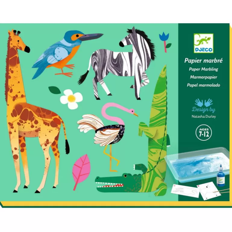 Djeco Dessin, Peinture, Coloriage<Coffret Papier Marbre "Colorful" 9351