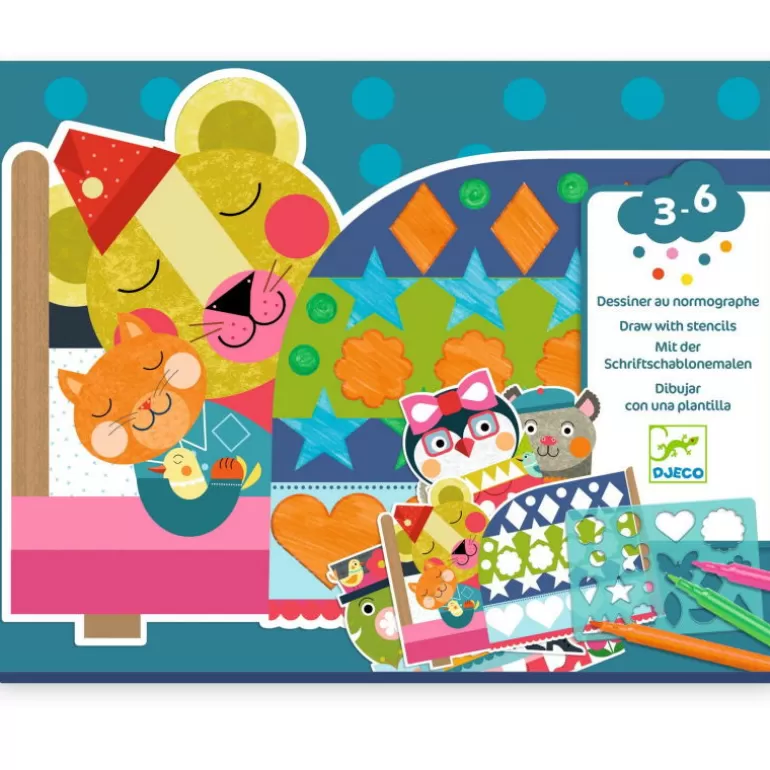 Djeco Pochoirs Djeco<Coffret Pour Dessiner Au Pochoir "Norme Mais Drole" 9888