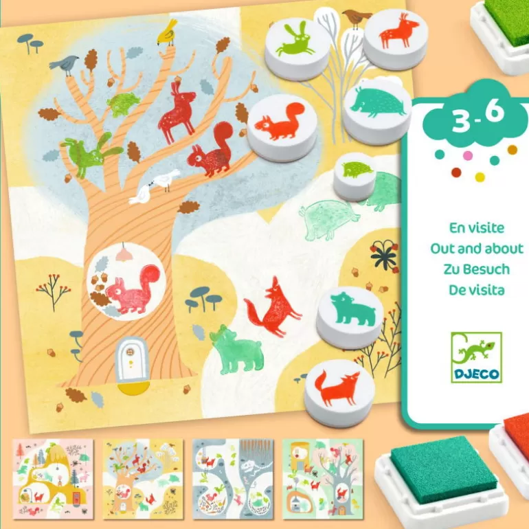 Djeco Tampons<Coffret Tampons "En Visite" 9953