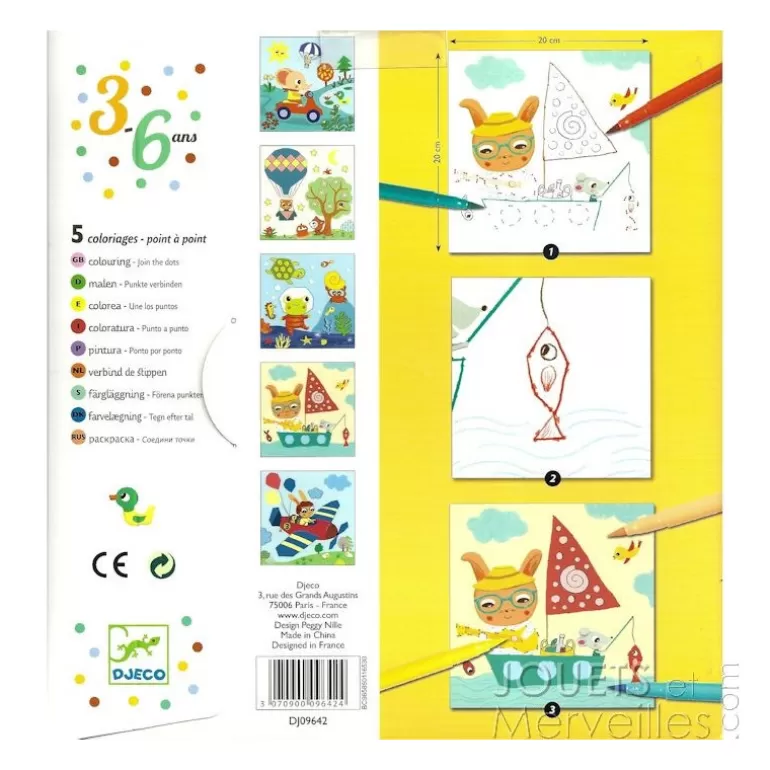 Djeco Dessin, Peinture, Coloriage<Coloriage Point A Point En Voyage 9642
