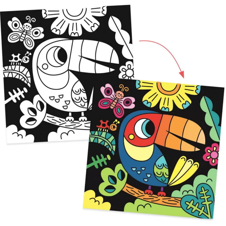 Djeco Dessin, Peinture, Coloriage<Coloriage Velours 'Dans Le Noir, Il Y A...' 9096