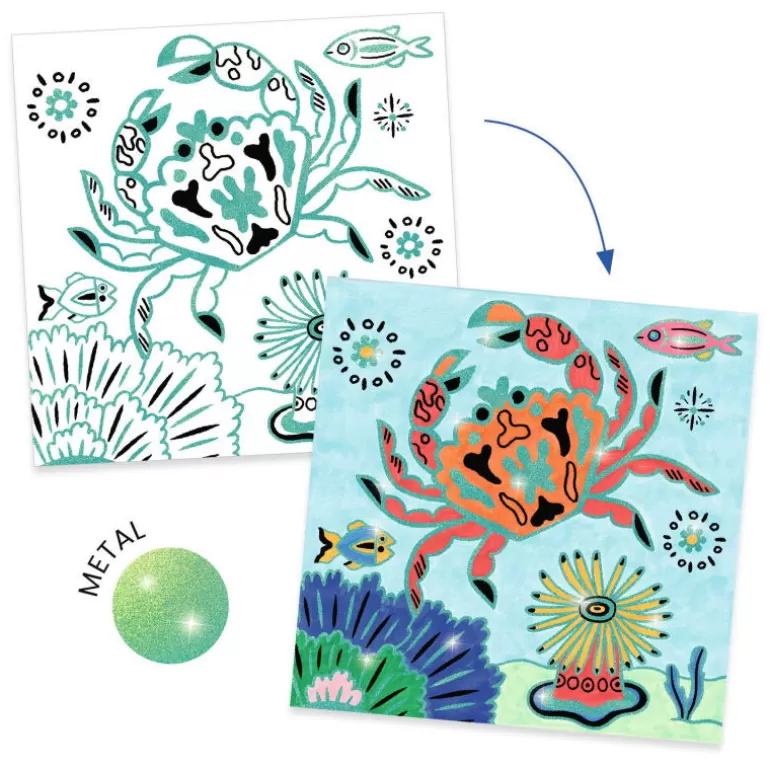 Djeco Dessin, Peinture, Coloriage<Coloriages Brillants "Sous La Mer" 9698