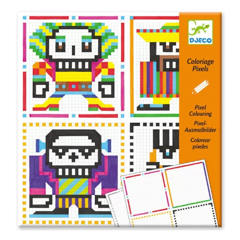 Djeco Dessin, Peinture, Coloriage<Coloriages Pixels 'Skull Boys' 9644