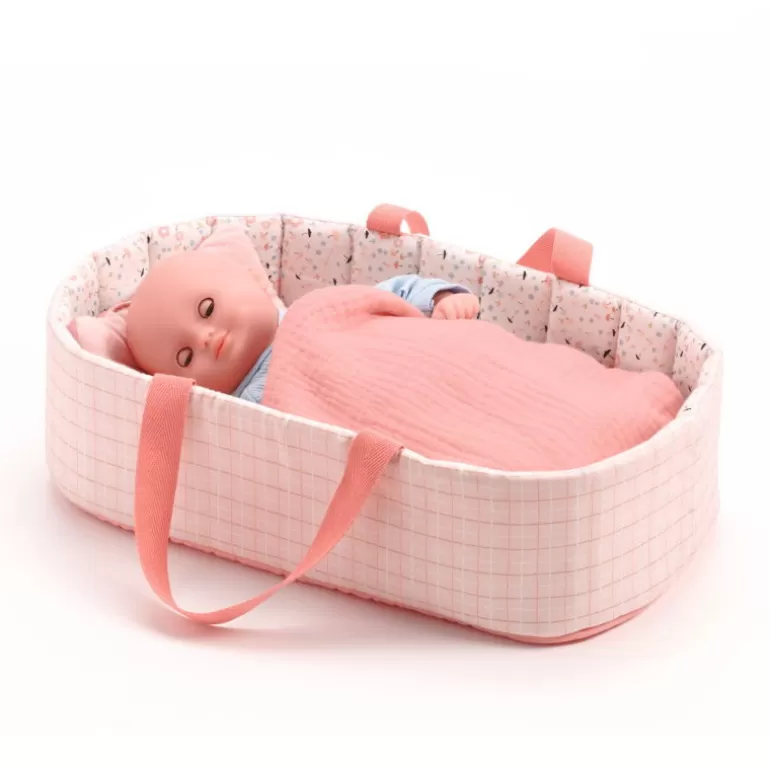 Djeco Poupées, Peluches<Couffin 'Pink Lines' Accessoire Pour Poupee Pomea De 7844