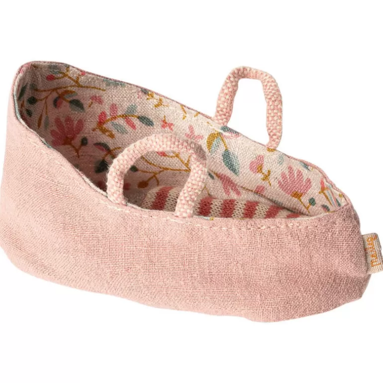 Maileg Maison De Poupee En Bois<Couffin Pour Bebe - Rose Poudre