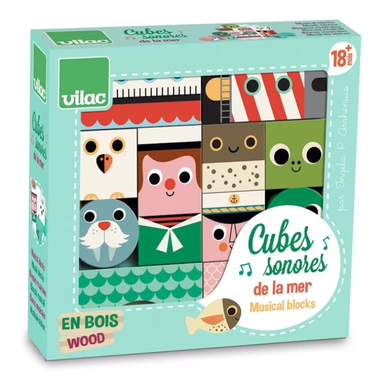 VILAC Jouets Cubes En Bois<Cubes Sonores De La Mer, 7718