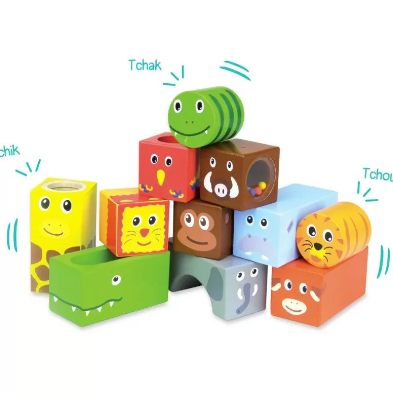 VILAC Jouets Cubes En Bois<Cubes Sonores De La Savane 2101