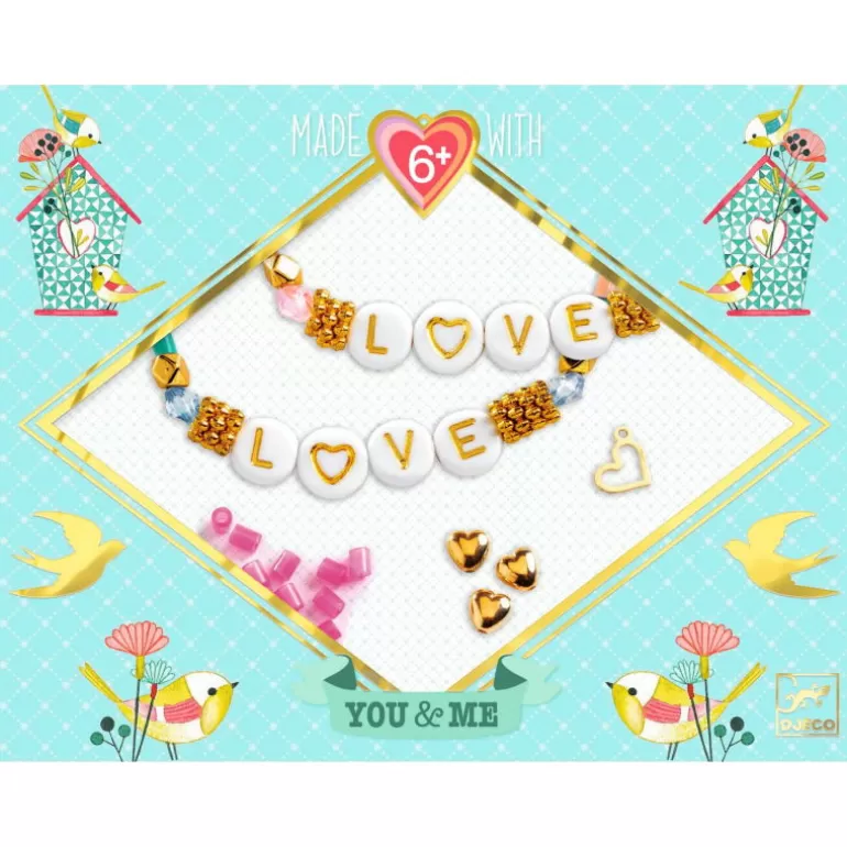 Djeco Perles, Savons, Bougies<Duo De Bracelets You & Me "Enfilage Lettres - Love" 0012