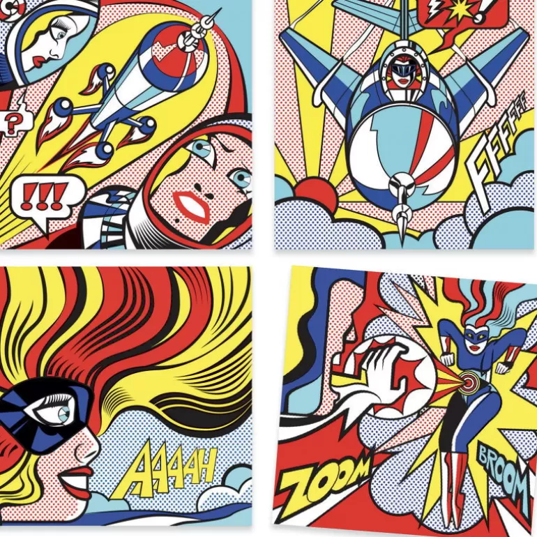 Djeco Djeco Inspired By<Feutres Pinceaux Et Décalcomanies "Heroes" 9376 Inspired By Roy Lichtenstein