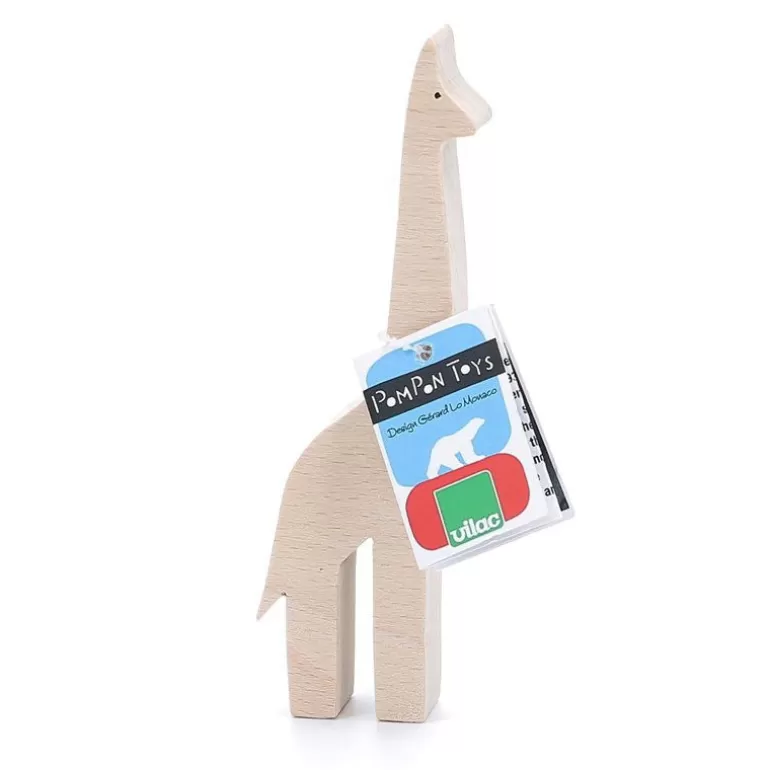 VILAC Jouets D'éveil, Hochets<Figurine D'Animal En Bois "Girafe" De Pompon, 9103F