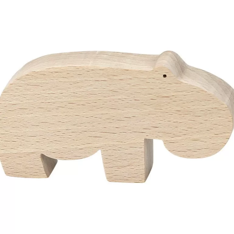 VILAC Jouets D'éveil, Hochets<Figurine D'Animal En Bois "Hippopotame" De Pompon, 9103D