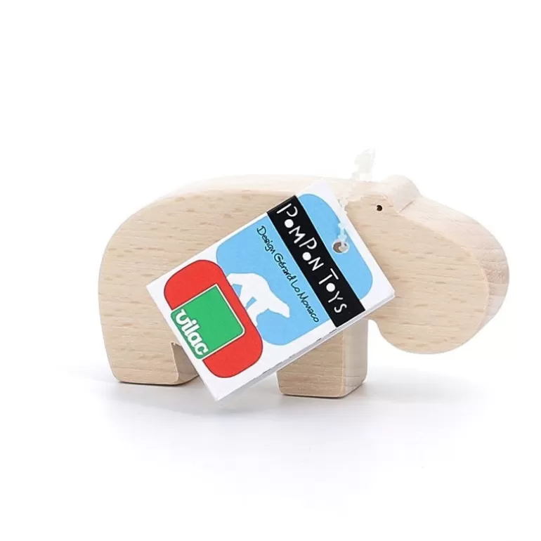 VILAC Jouets D'éveil, Hochets<Figurine D'Animal En Bois "Hippopotame" De Pompon, 9103D