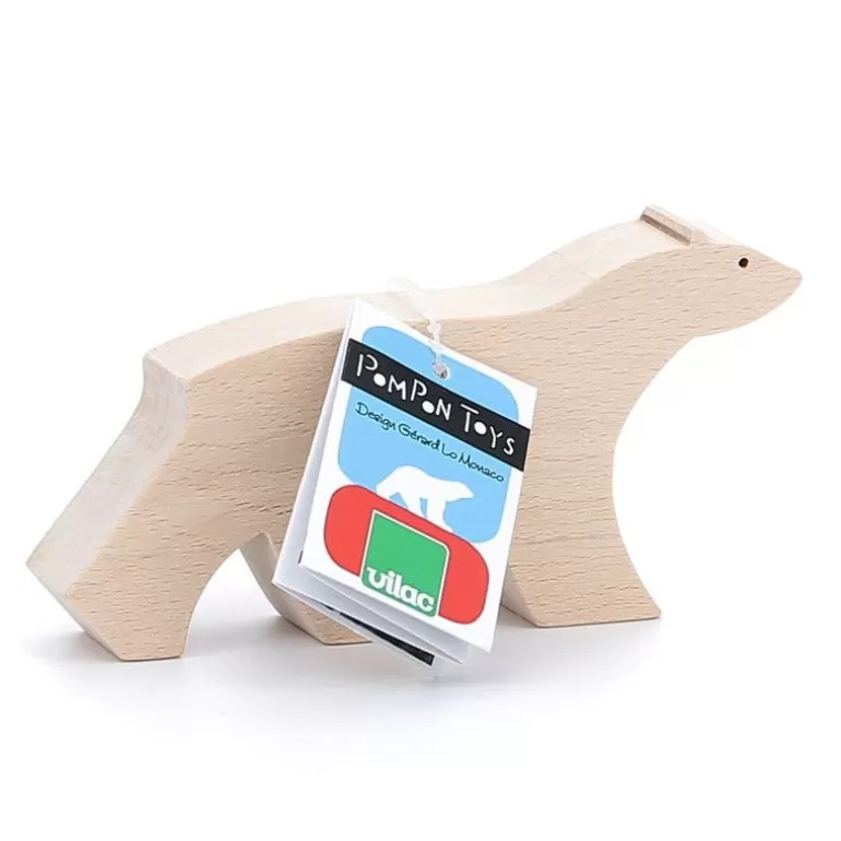 VILAC Jouets D'éveil, Hochets<Figurine D'Animal En Bois "Ours Blanc" De Pompon, 9103A