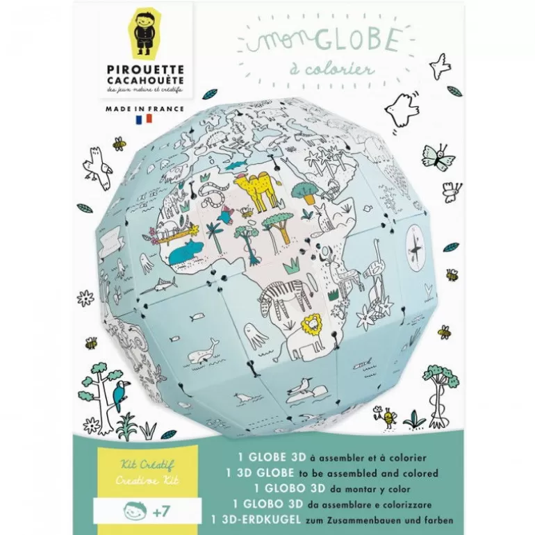PIROUETTE Cacahouète Jeux Pirouette Cacahouète<Globe Terrestre 3D A Assembler Et A Colorier