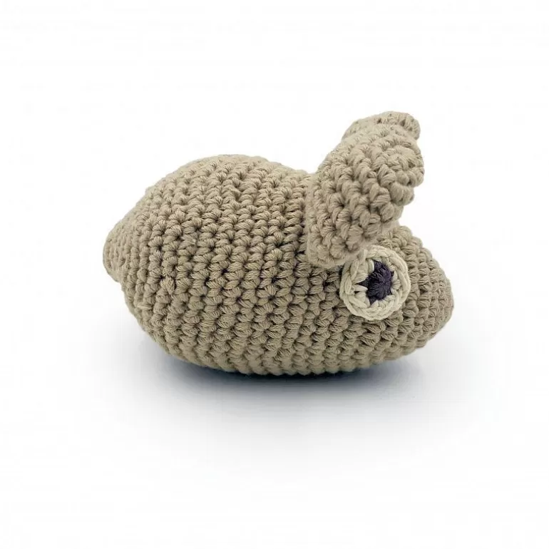 MyuM Jouets D'éveil En Tissu<Hochet Souris Grise En Crochet "The Veggy Toys", Coton Bio