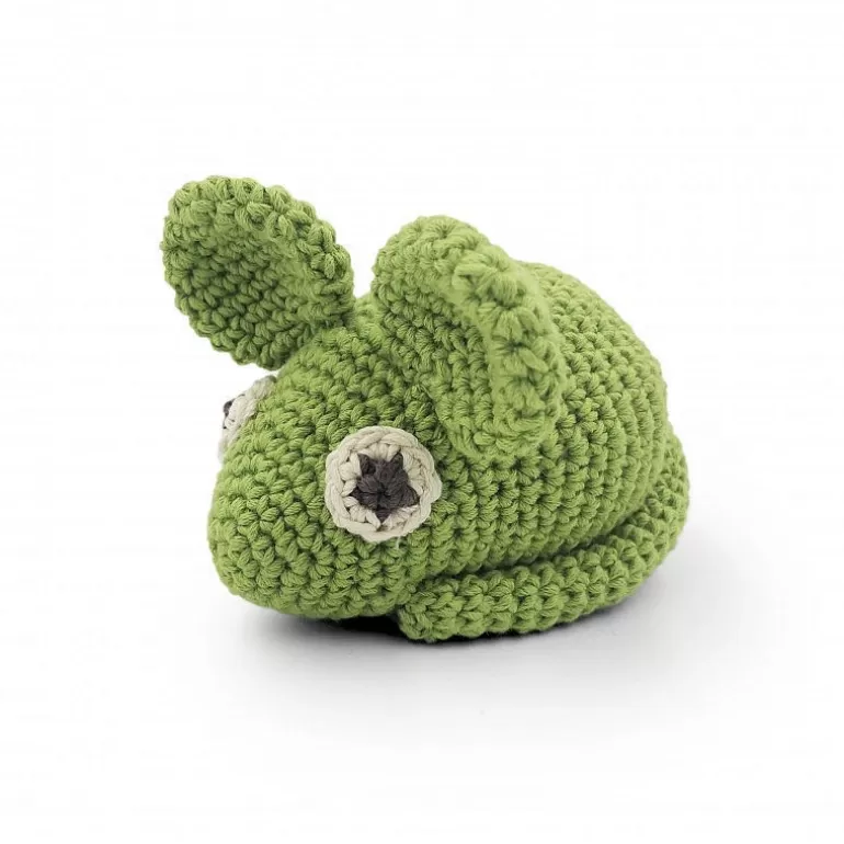 MyuM Jouets D'éveil En Tissu<Hochet Souris Verte En Crochet "The Veggy Toys", Coton Bio