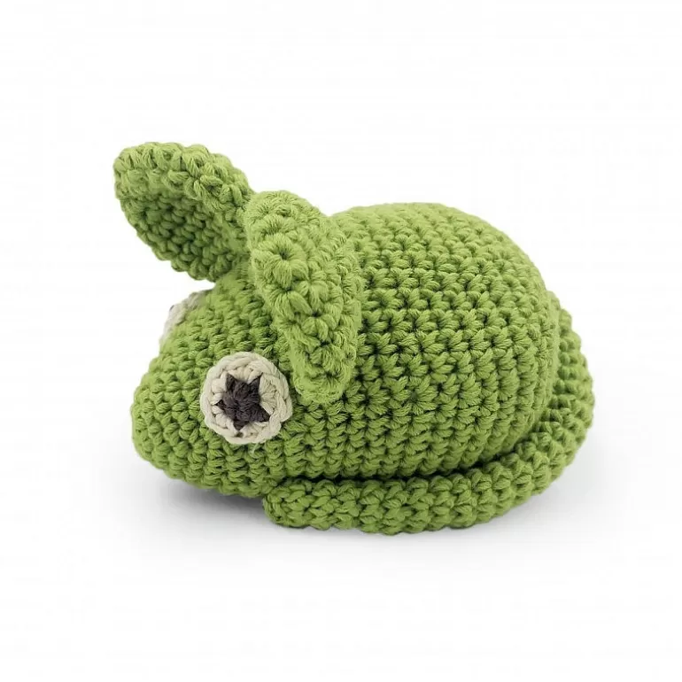 MyuM Jouets D'éveil En Tissu<Hochet Souris Verte En Crochet "The Veggy Toys", Coton Bio
