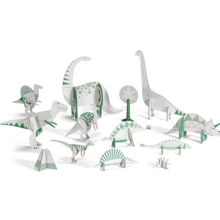 Djeco Paper Toys<Kit Animaux Diy "Dinosaures" 8004 Color. Assemble. Play