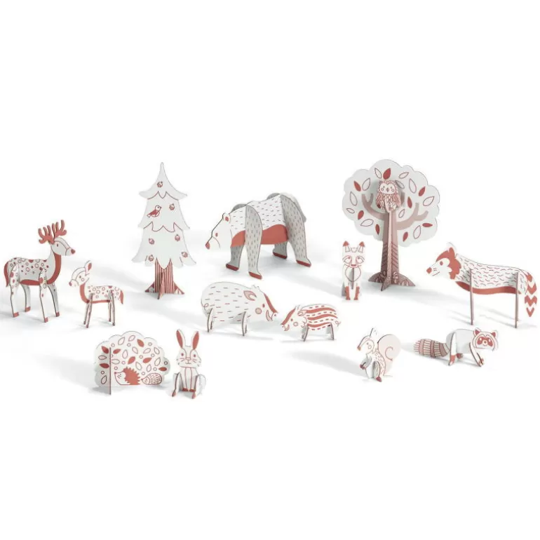Djeco Paper Toys<Kit Animaux Diy "Foret" 8001 Color. Assemble. Play