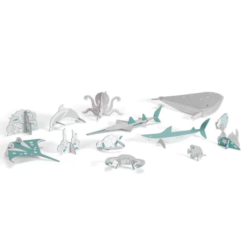 Djeco Paper Toys<Kit Animaux Diy "Mer" 8002 Color. Assemble. Play