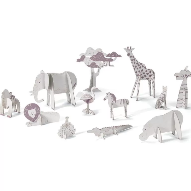 Djeco Paper Toys<Kit Animaux Diy "Savane" 8003 Color. Assemble. Play