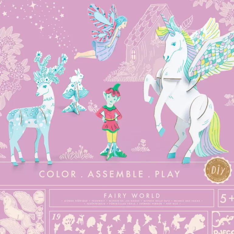 Djeco Paper Toys<Kit Figurines Fees Diy "Monde Feerique" 8008 Color. Assemble. Play