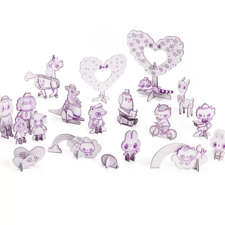 Djeco Paper Toys<Kit Figurines Kawai Diy "Kawaii World" 8007 Color. Assemble. Play