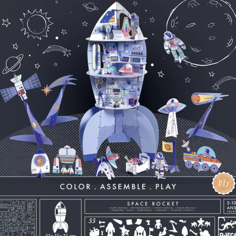 Djeco Paper Toys<Kit Fusee Spatiale Diy 8009 Color. Assemble. Play