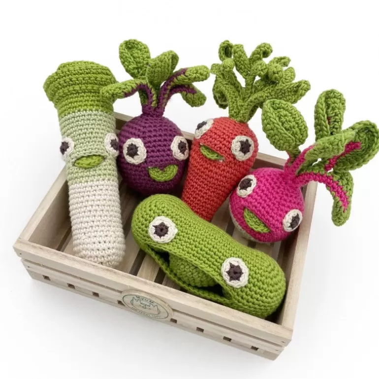 MyuM Jouets D'éveil En Tissu<Kit Mini Veggy Hochets Pour Bebe En Crochet En Coton Bio The Veggy Toys