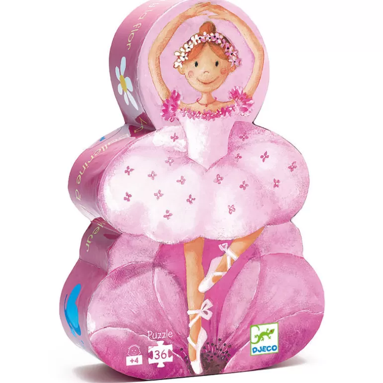 Djeco Puzzle Djeco<La Ballerine A La Fleur, Puzzle 36 Pcs Silhouette Djo7227
