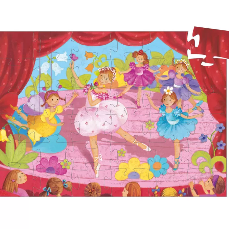 Djeco Puzzle Djeco<La Ballerine A La Fleur, Puzzle 36 Pcs Silhouette Djo7227