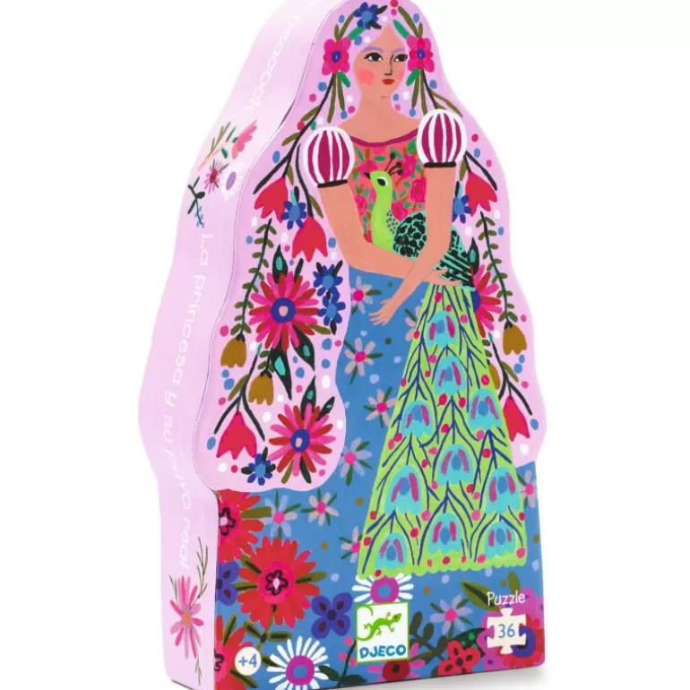 Djeco Puzzle Djeco<La Princesse Et Son Paon, Puzzle 36 Pcs Silhouette 7300